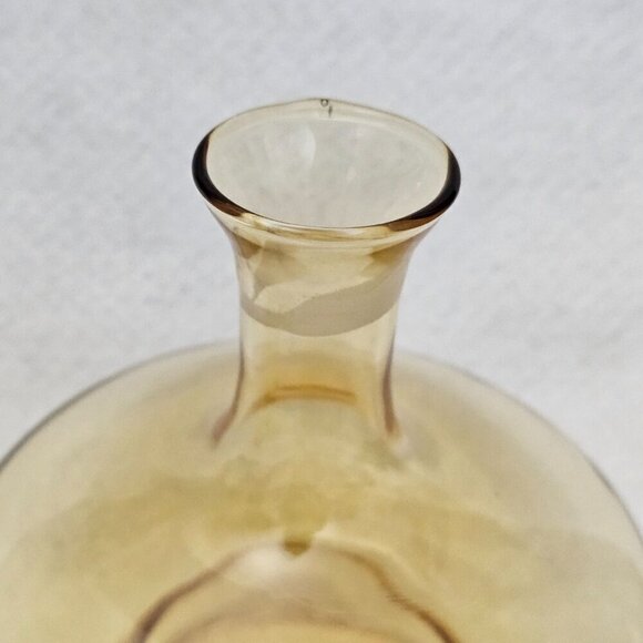 Pitman Dreitzer Peedee 8” Amber Gourd Squat Body Glass Decanter Vintage Bottle - Picture 4 of 9